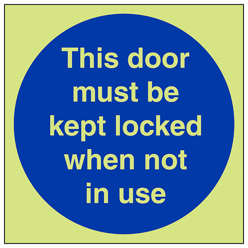 Glow In The Dark Fire Door Safety Sign Compliant For Work
