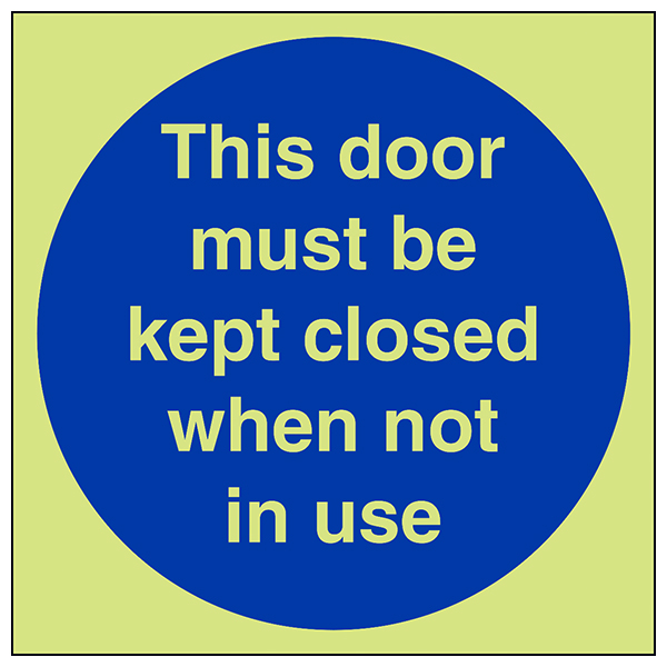 Glow In The Dark Fire Door Safety Sign Compliant Business