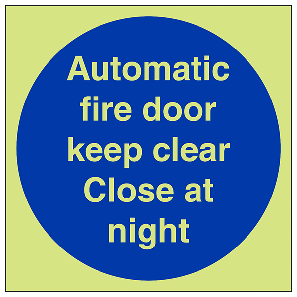 GITD Automatic Fire Door Safety Sign Compliant For Business
