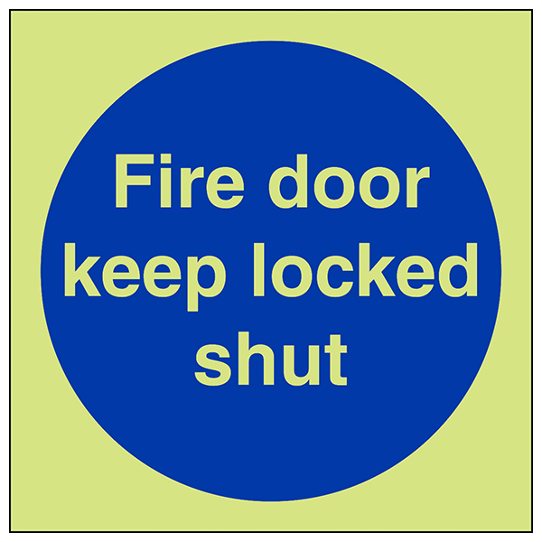 GITD Fire Door Keep Locked Shut Safety Sign For Businesses