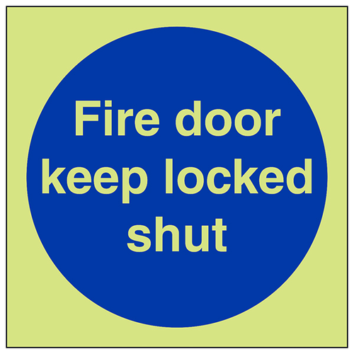 GITD Fire Door Keep Locked Shut Safety Sign For Businesses