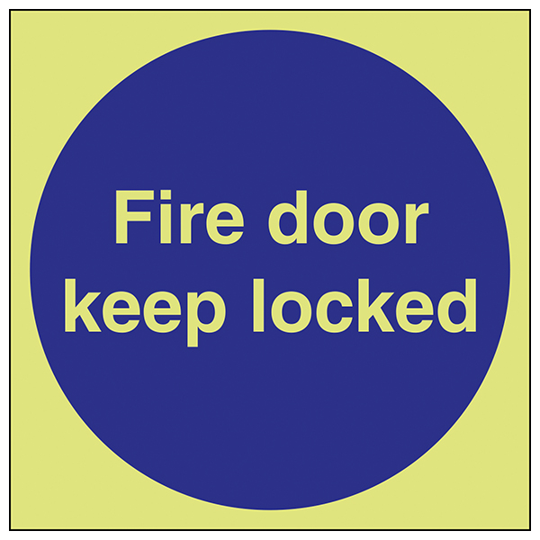 GITD Fire Door Keep Locked Safety Sign For Business