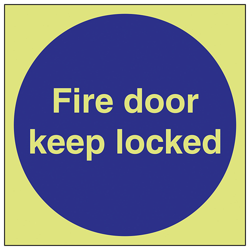 GITD Fire Door Keep Locked Safety Sign For Business