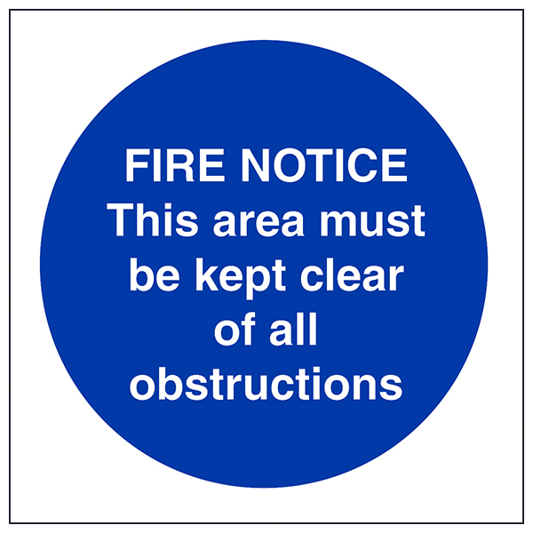 Fire Notice Safety Sign Compliant EN ISO 7010 For Business