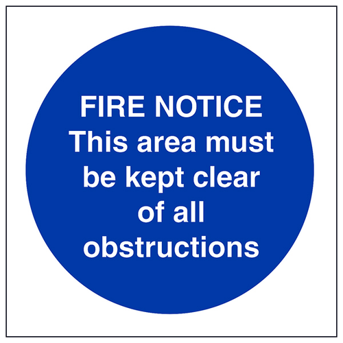 Fire Notice Safety Sign Compliant EN ISO 7010 For Business