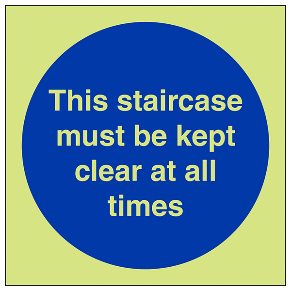 Glow In The Dark Staircase Safety Sign For Business