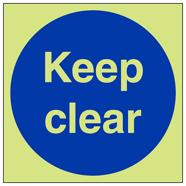 GITD Keep Clear Safety Sign For Fire Door Buildings