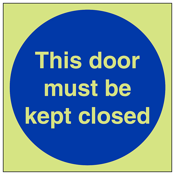 Glow In The Dark Fire Door Safety Sign For Businesses