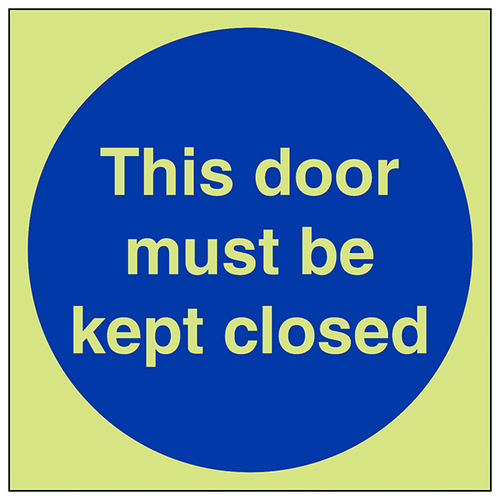 Glow In The Dark Fire Door Safety Sign For Businesses