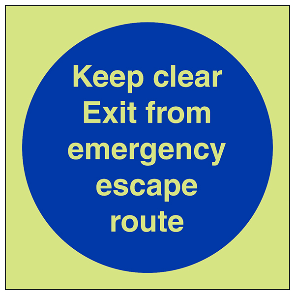 GITD Glow Emergency Escape Route Safety Sign For Buildings