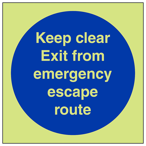 GITD Glow Emergency Escape Route Safety Sign For Buildings