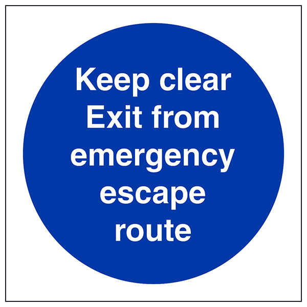 Keep Clear Exit Safety Sign Fire Door Compliant Business