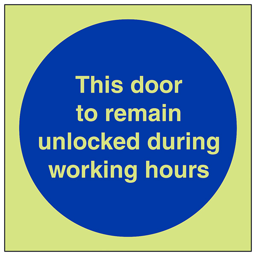 GITD To Be Kept Unlocked Safety Sign For Businesses