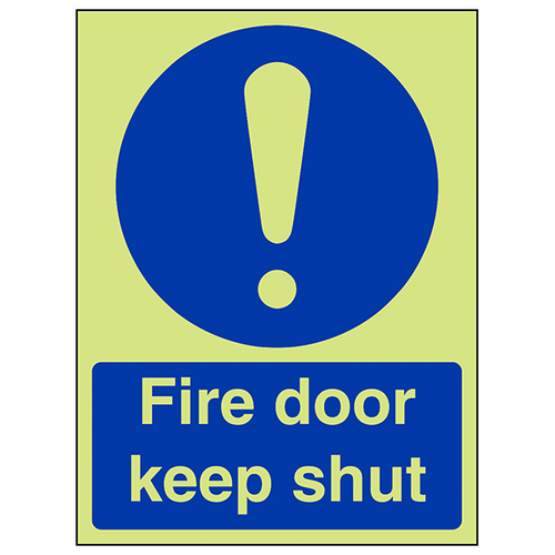 Glow In The Dark Fire Door Keep Shut Safety Sign Businesses