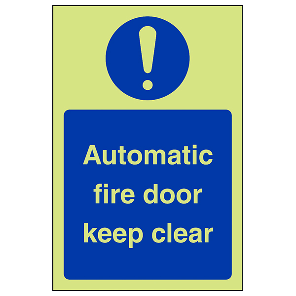 GITD Compliant Automatic Fire Door Safety Sign For Business