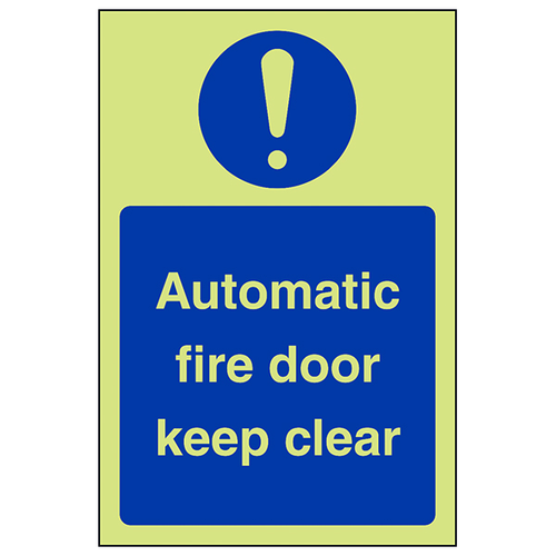 GITD Compliant Automatic Fire Door Safety Sign For Business