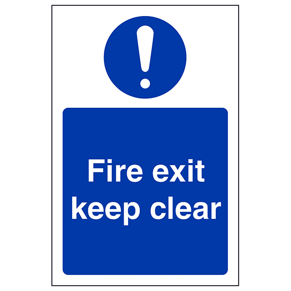 Fire Exit Keep Clear Safety Sign EN ISO 7010 For Businesses