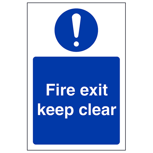 Fire Exit Keep Clear Safety Sign EN ISO 7010 For Businesses