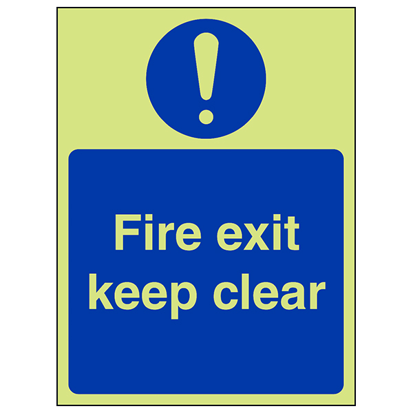 GITD Fire Exit Keep Clear Safety Sign For Business Use