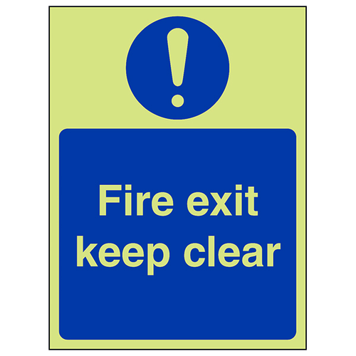 GITD Fire Exit Keep Clear Safety Sign For Business Use