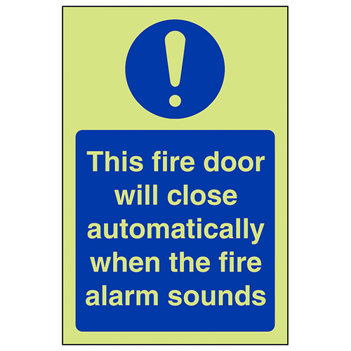 GITD Fire Door Will Close Safety Sign Workplace Compliant