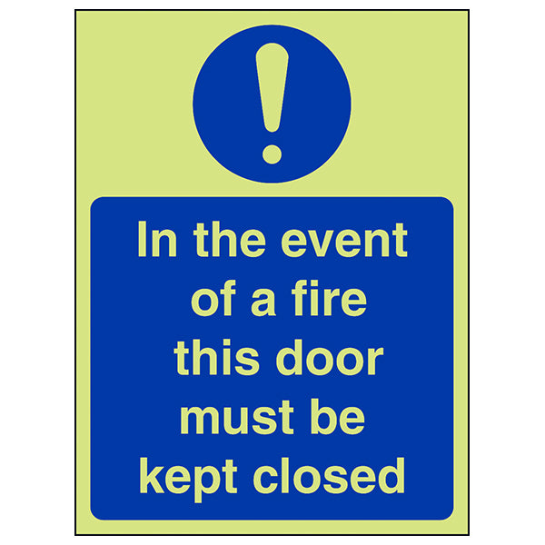 GITD In The Event Of Fire Glow Safety Sign For Businesses
