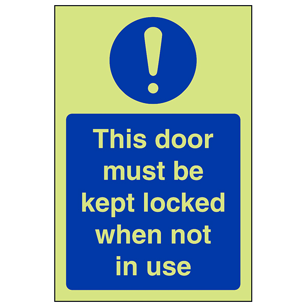 Fire Door Safety Sign GITD Compliant For Workplaces