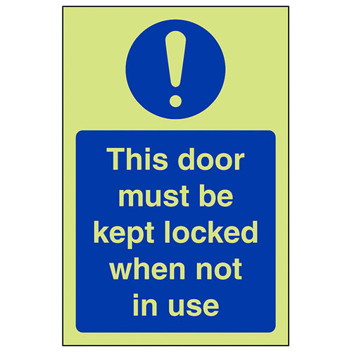 Fire Door Safety Sign GITD Compliant For Workplaces