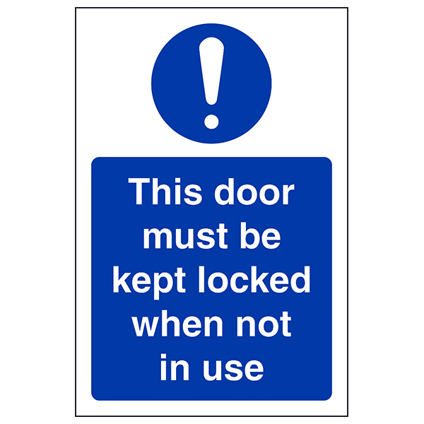 Fire Door Safety Sign Keep Locked When Not In Use Staff