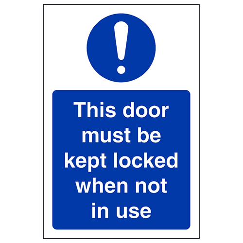 Fire Door Safety Sign Keep Locked When Not In Use Staff