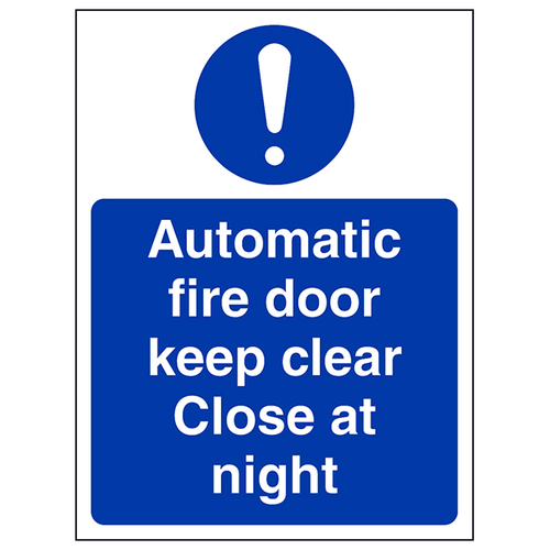 Fire Door Close Night Self Adhesive Safety Sign For Sites