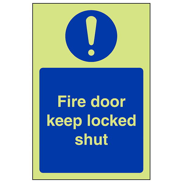 Glow In The Dark Fire Door Essential Safety Sign For Staff