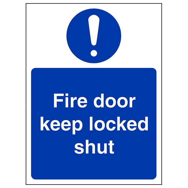 Fire Door Keep Locked Shut Safety Sign For Businesses