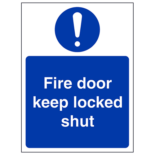 Fire Door Keep Locked Shut Safety Sign For Businesses