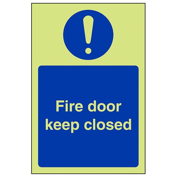 GITD Glow In The Dark Fire Door Safety Sign For Businesses