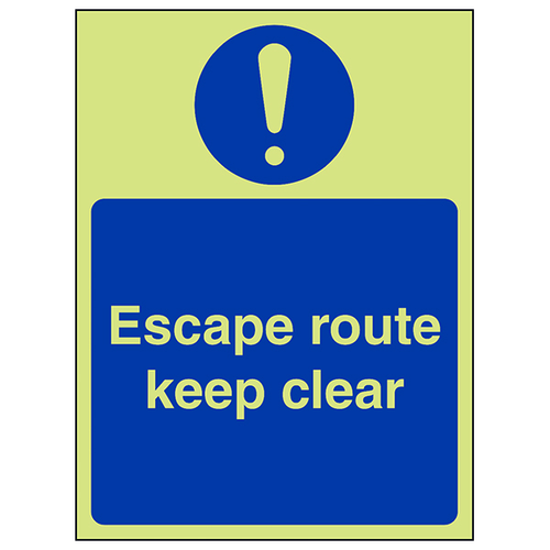 GITD Escape Route Keep Clear Safety Sign For Businesses