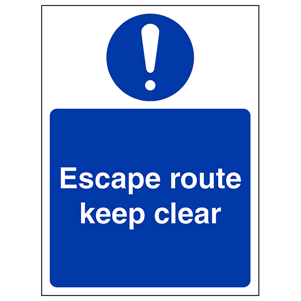Escape Route Keep Clear Safety Sign Compliant For Business