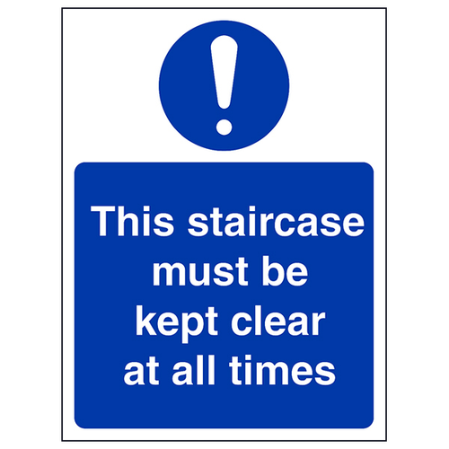 Staircase Keep Clear Safety Sign Workplace Fire Compliance