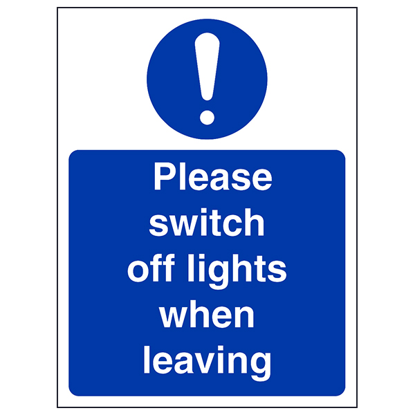 Please Switch Off Lights Safety Sign Essential For Business