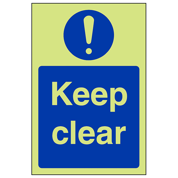 Glow In The Dark Fire Door Keep Clear Safety Sign Staff