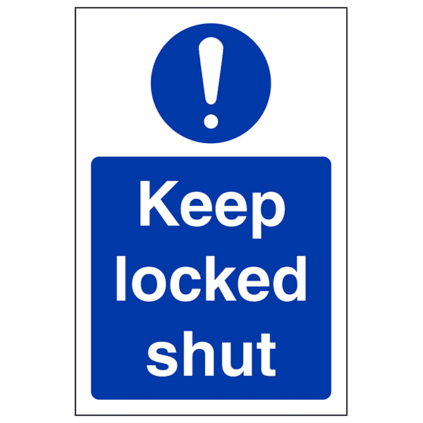 Keep Locked Shut Safety Sign Fire Door Compliance Durable