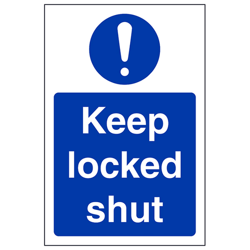 Keep Locked Shut Safety Sign Fire Door Compliance Durable