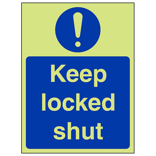 GITD Keep Locked Shut Safety Sign For Fire Door Compliance