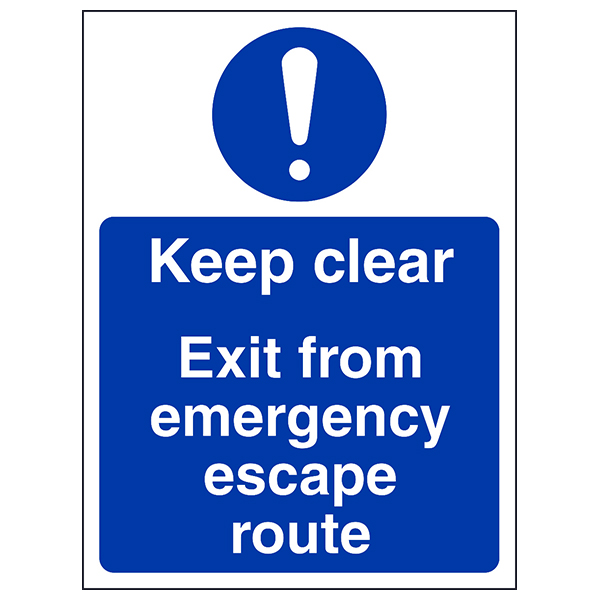 Keep Clear Exit Emergency Escape Safety Sign For Businesses