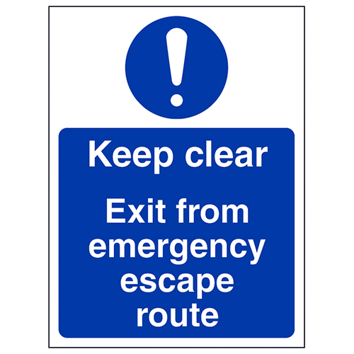 Keep Clear Exit Emergency Escape Safety Sign For Businesses