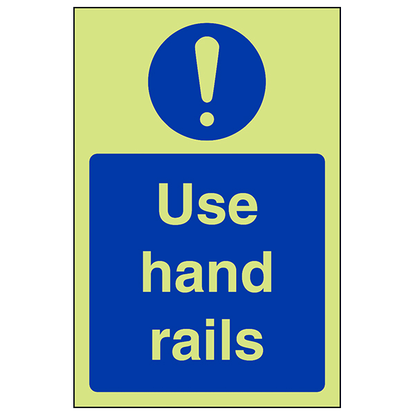 Glow In The Dark Use Hand Rails Safety Sign For Buildings