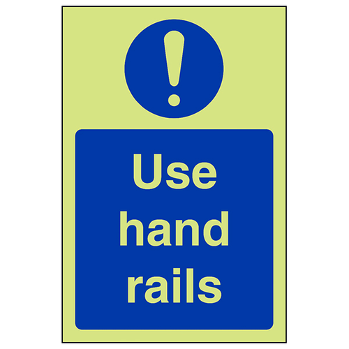 Glow In The Dark Use Hand Rails Safety Sign For Buildings