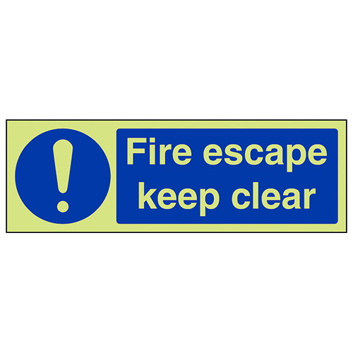 GITD Fire Escape Keep Clear Safety Sign For Businesses