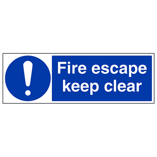 Fire Escape Keep Clear Safety Sign Compliant For Businesses