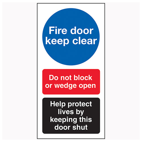 Fire Door Safety Sign Compliant Keep Clear Protect Lives